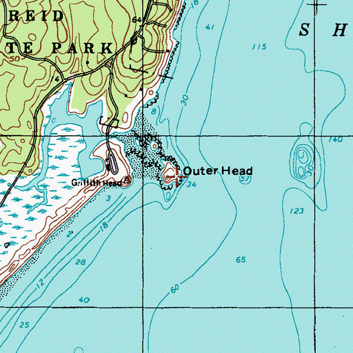 Topographic Map of Outer Head, ME