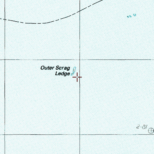 Topographic Map of Outer Scrag Ledge, ME