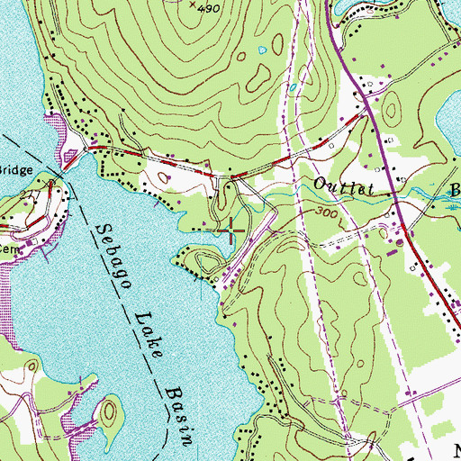 Topographic Map of Outlet Brook, ME