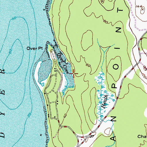 Topographic Map of Over Cove, ME
