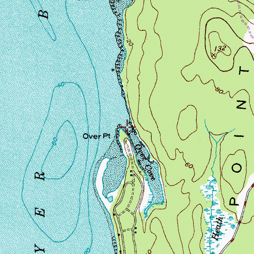 Topographic Map of Over Point, ME