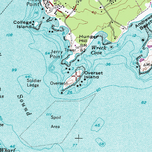 Topographic Map of Overset Island, ME
