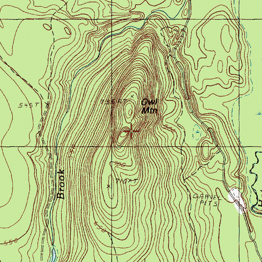 Topographic Map of Owl Mountain, ME