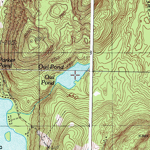 Topographic Map of Owl Pond, ME