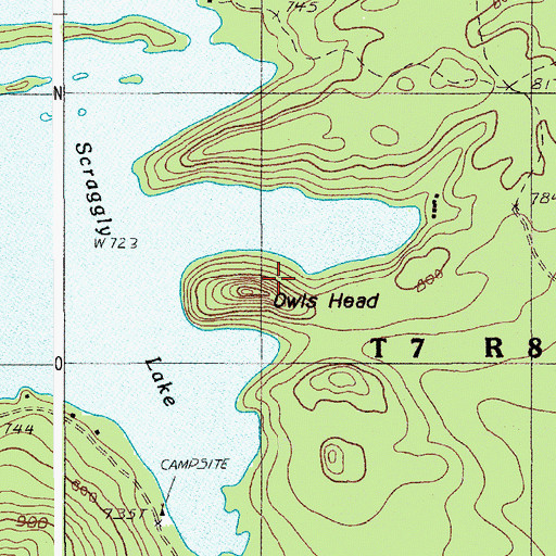 Topographic Map of Owls Head, ME