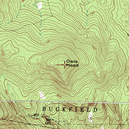 Topographic Map of Owls Head, ME