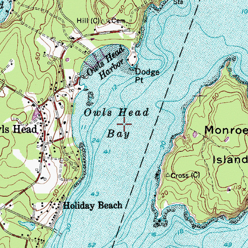 Topographic Map of Owls Head Bay, ME