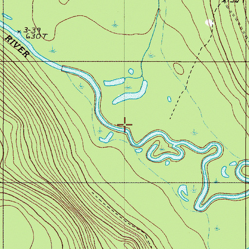 Topographic Map of Oxbow Brook, ME