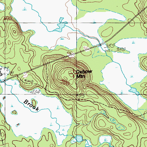 Topographic Map of Oxbow Mountain, ME