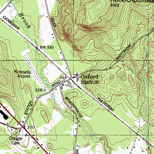 Topographic Map of Oxford Station, ME