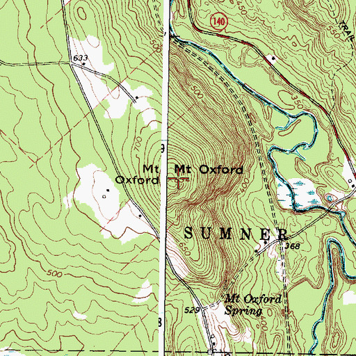 Topographic Map of Mount Oxford, ME
