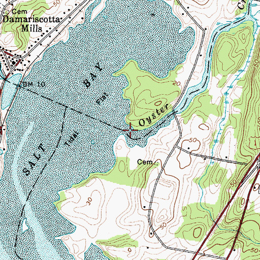 Topographic Map of Oyster Creek, ME
