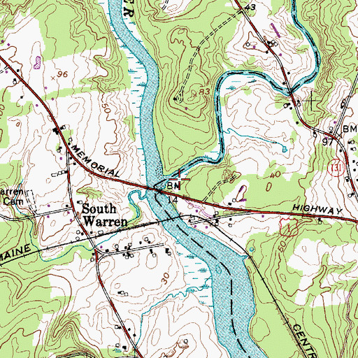 Topographic Map of Oyster River, ME