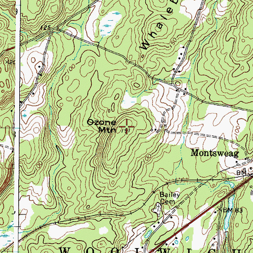 Topographic Map of Ozone Mountain, ME