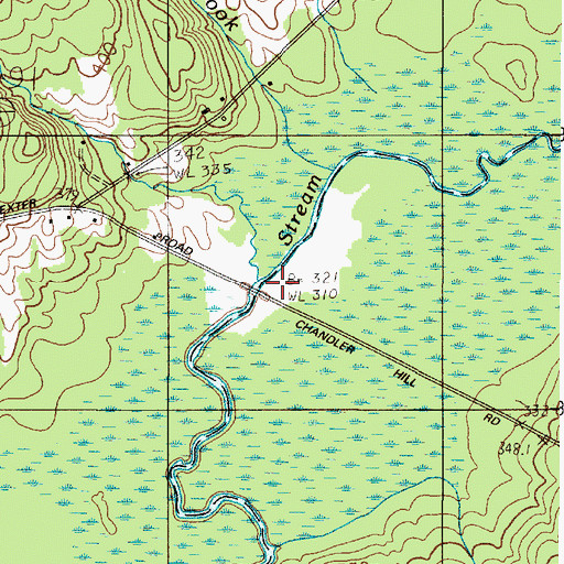 Topographic Map of Packard Brook, ME