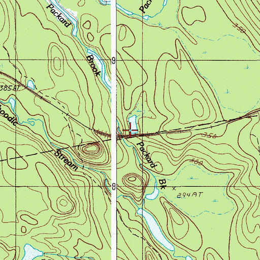 Topographic Map of Packard Brook, ME
