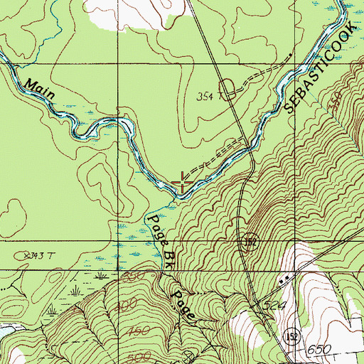 Topographic Map of Page Brook, ME