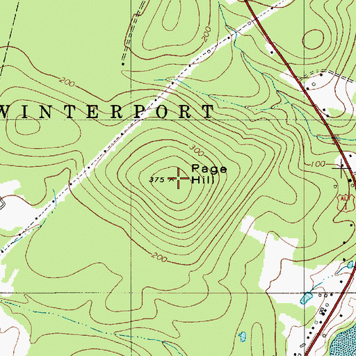 Topographic Map of Page Hill, ME