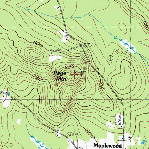 Topographic Map of Page Mountain, ME