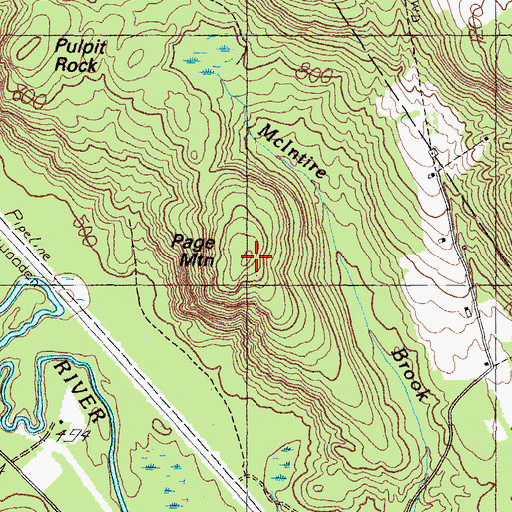 Topographic Map of Page Mountain, ME