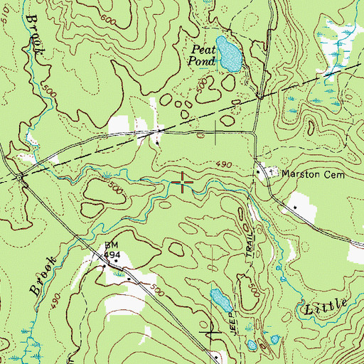 Topographic Map of Paine Brook, ME