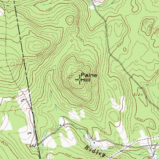 Topographic Map of Paine Hill, ME