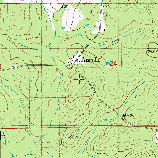 Topographic Map of Aurelle, AR