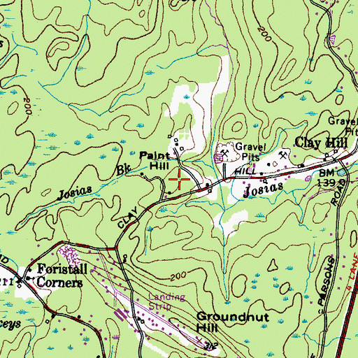 Topographic Map of Paint Hill, ME
