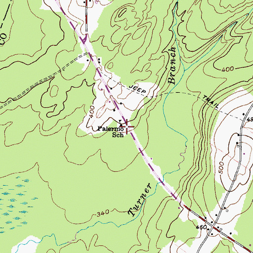 Topographic Map of Palermo Consolidated School, ME