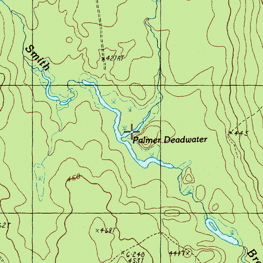 Topographic Map of Palmer Deadwater, ME