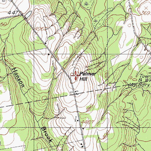 Topographic Map of Palmer Hill, ME