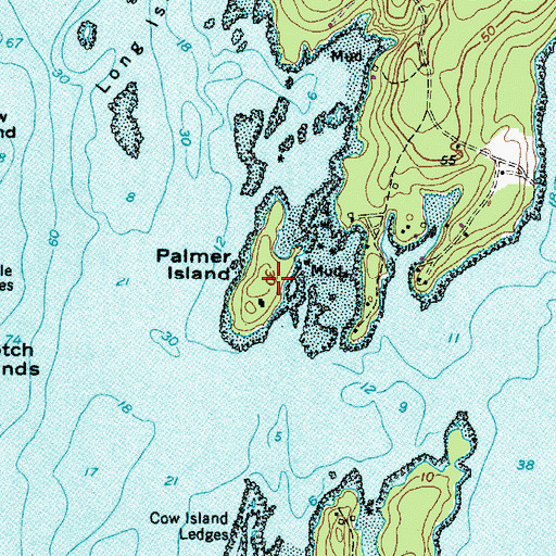 Topographic Map of Palmer Island, ME