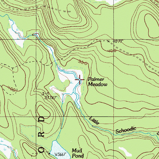 Topographic Map of Palmer Meadow, ME