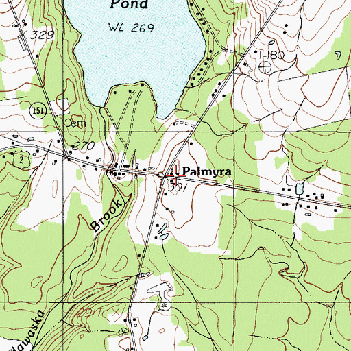 Topographic Map of Palmyra, ME