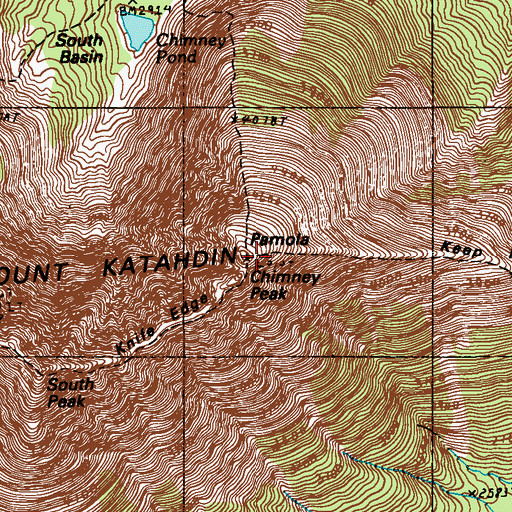 Topographic Map of Pamola, ME