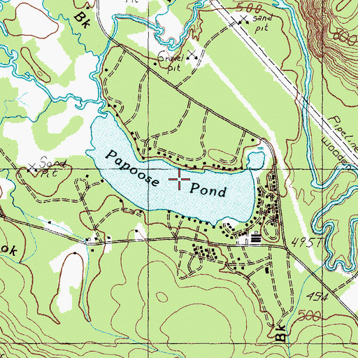 Topographic Map of Papoose Pond, ME