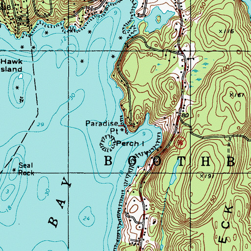 Topographic Map of Paradise Point, ME