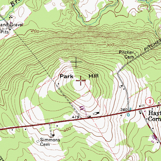 Topographic Map of Park Hill, ME