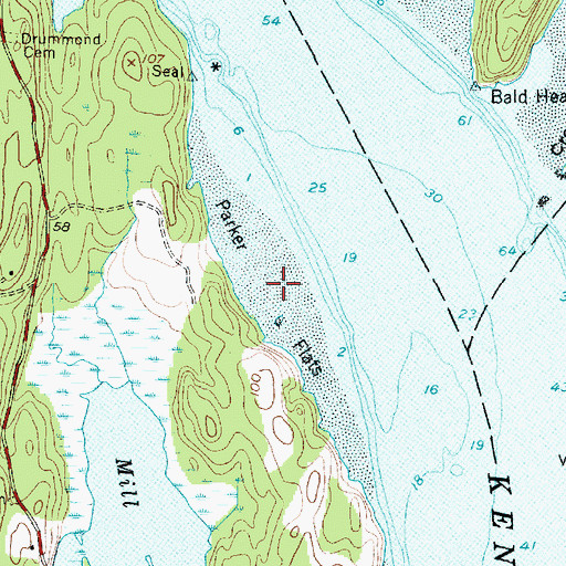 Topographic Map of Parker Flats, ME