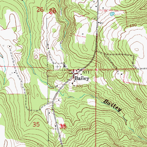 Topographic Map of Bailey, AR
