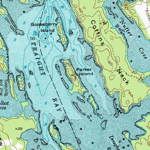 Topographic Map of Parker Island, ME