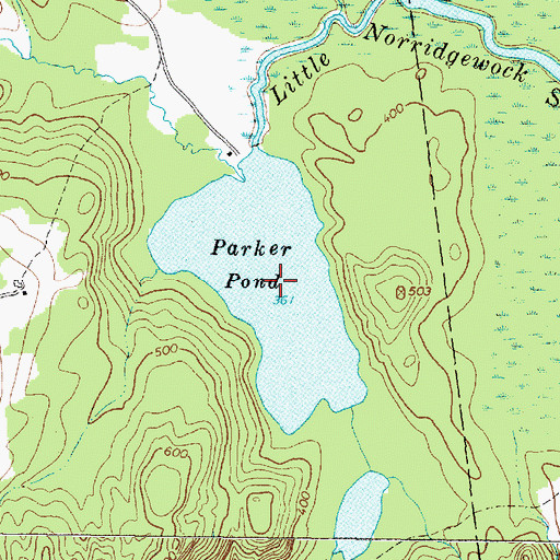 Topographic Map of Parker Pond, ME