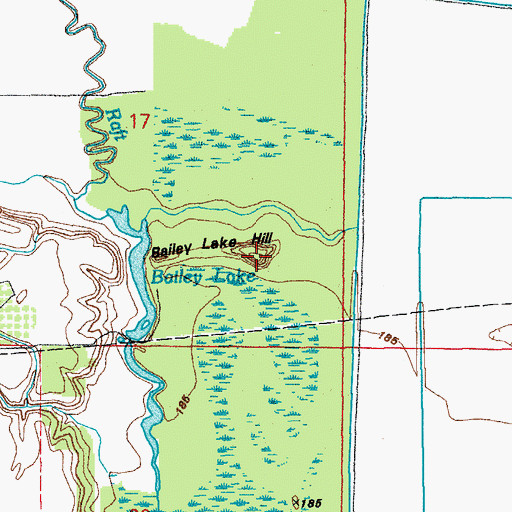Topographic Map of Bailey Lake Hill, AR