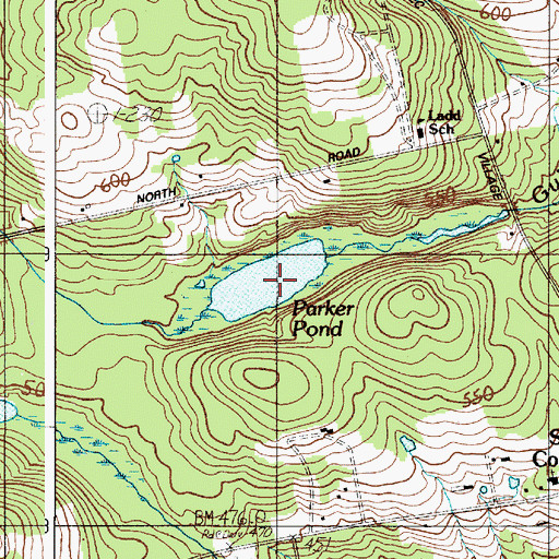 Topographic Map of Parker Pond, ME