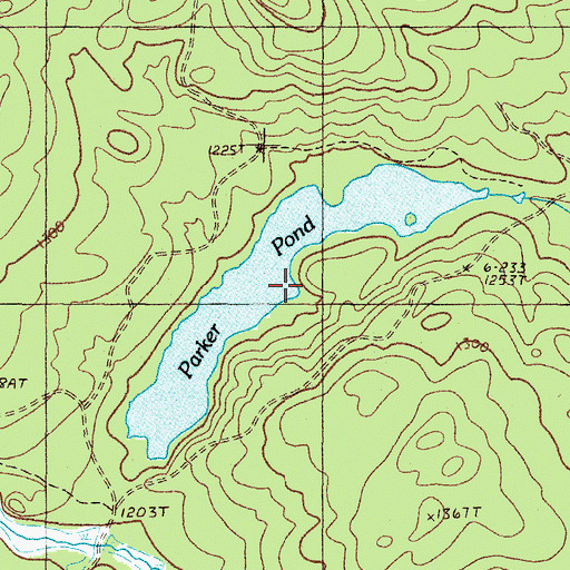 Topographic Map of Parker Pond, ME