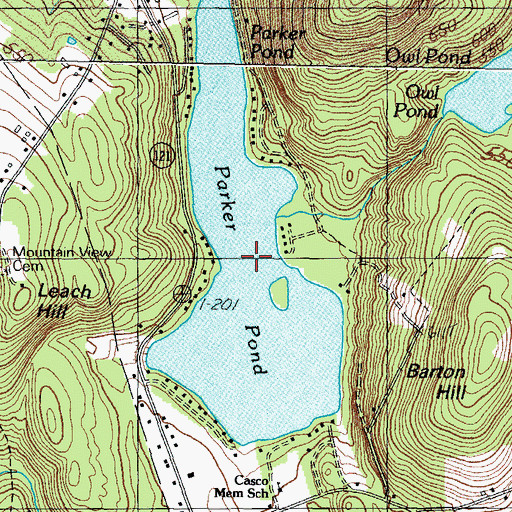 Topographic Map of Parker Pond, ME