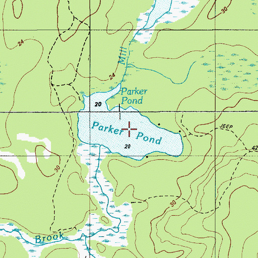 Topographic Map of Parker Pond, ME