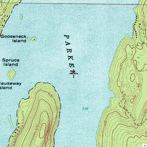 Topographic Map of Parker Pond, ME