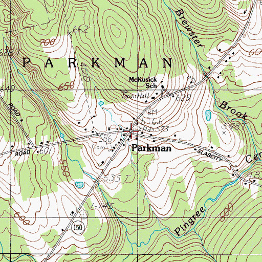 Topographic Map of Parkman, ME