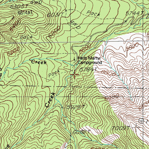 Topographic Map of Herb Martyr Forest Camp, AZ